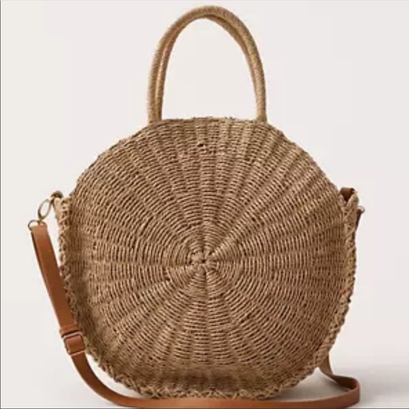 Abercrombie & Fitch Handbags - ABERCROMBIE & FITCH RAFFIA BROWN TAN CIRCLE BAG